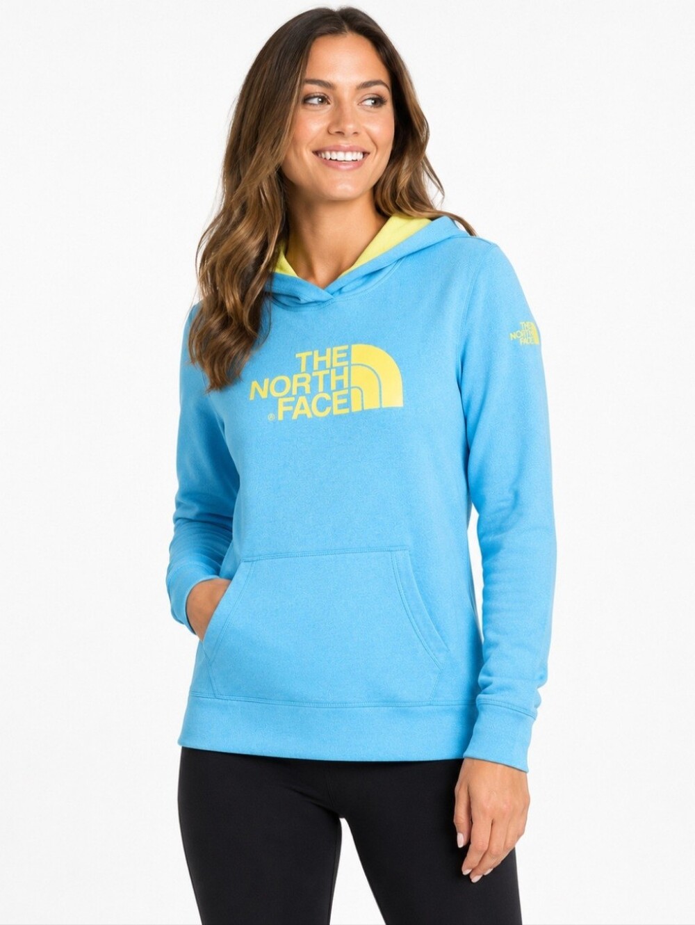 The North Face Women's Blue & Yellow Fleece Hoodie Pullover Size Large